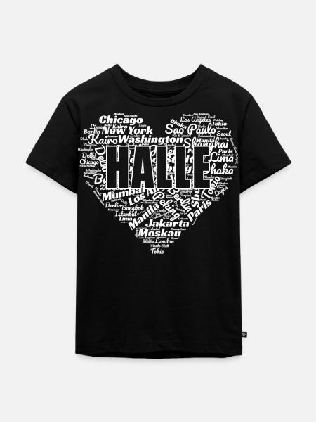 HALLE - Kinder Premium Bio T-Shirt - Schwarz