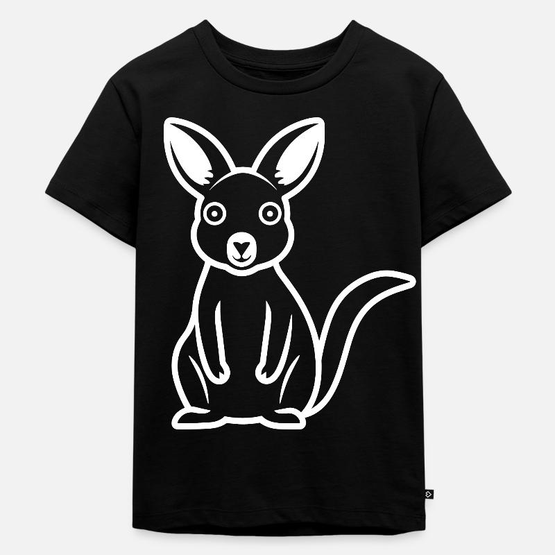 Känguru - Kinder Premium Bio T-Shirt - Schwarz