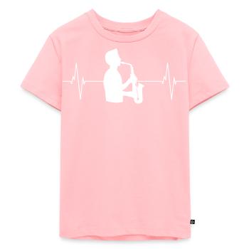 Saxophone Heartbeat Rhythm - Kids Premium Organic T-Shirt - rose - Front - AI Model Kid Female (0cm)