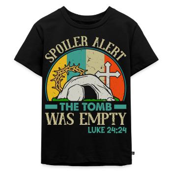 Spoiler Tomb was lerr Funny Easter Saying - Kids Premium Organic T-Shirt - black - Front - Mikhail (115cm)