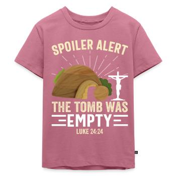 Spoiler Tomb was lerr Funny Easter Saying - Kids Premium Organic T-Shirt - mauve - Front - Hailey (125cm)