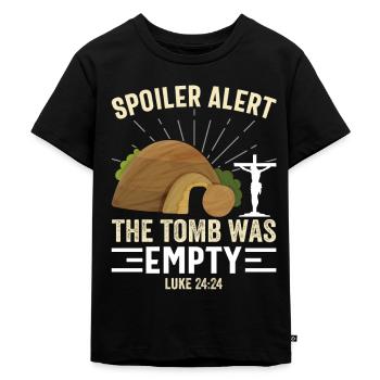 Spoiler Tomb was lerr Funny Easter Saying - Kids Premium Organic T-Shirt - black - Front - Mikhail (115cm)
