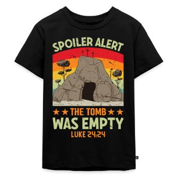 Spoiler Tomb was lerr Funny Easter Saying - Kids Premium Organic T-Shirt - black - Front - Mikhail (115cm)