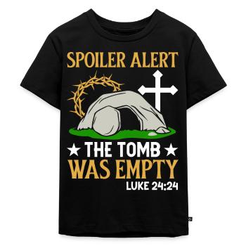 Spoiler Tomb was lerr Funny Easter Saying - Kids Premium Organic T-Shirt - black - Front - Mikhail (115cm)