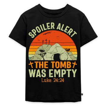 Spoiler Tomb was lerr Funny Easter Saying - Kids Premium Organic T-Shirt - black - Front - Mikhail (115cm)