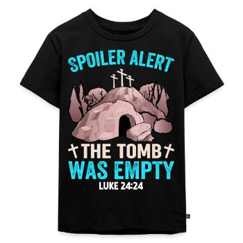 Spoiler Tomb was lerr Funny Easter Saying - Kids Premium Organic T-Shirt - black - Front - Mikhail (115cm)