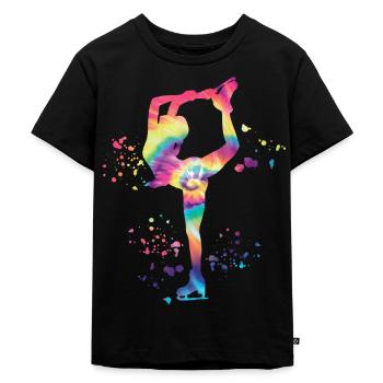 Eiskunstläufer Schlittschuhlaufen Eiskunstlauf - Kinder Premium Bio T-Shirt - Schwarz - Vorne - Mikhail (115cm)