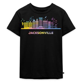 Jacksonvillians Skyline Jacksonville - Kinder Premium Bio T-Shirt - Schwarz - Vorne - Mikhail (115cm)
