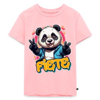FIETE - Schöner Jungen Name mit coolem Panda - Kinder Premium Bio T-Shirt - Rosa - Vorne - AI Model Kid Female (0cm)