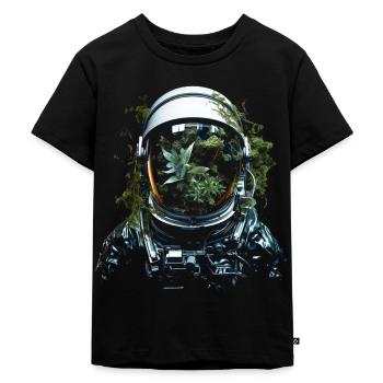 Astronaute plantes Art graphique Motif astronaute - T-shirt Premium bio Enfant - noir - Devant - Mikhail (115cm)