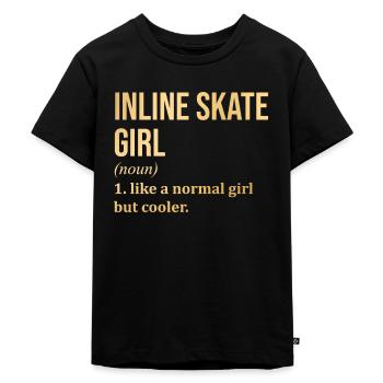Inline Skating - Kids Premium Organic T-Shirt - black - Front - Mikhail (115cm)