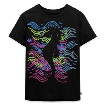Magische Seepferdchen Ozean Unterwasser - Kinder Premium Bio T-Shirt - Schwarz - Vorne - Mikhail (115cm)