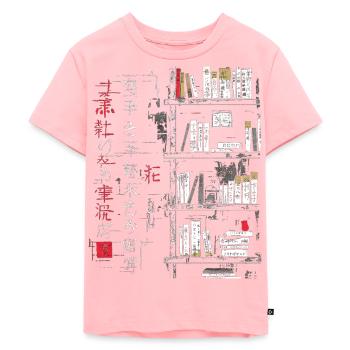 Livre Texte Dessin Illustration Graphique Motif Livre - T-shirt Premium bio Enfant - rose - Devant - AI Model Kid Female (0cm)