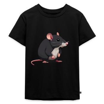 Maus - Kinder Premium Bio T-Shirt - Schwarz - Vorne - Mikhail (115cm)