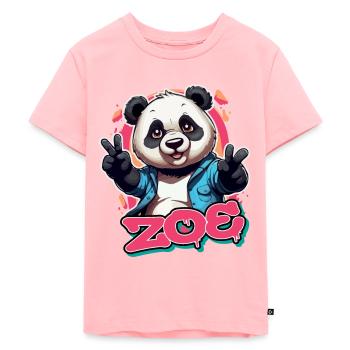 ZOE - Beau nom de fille avec Cool Panda - T-shirt Premium bio Enfant - rose - Devant - AI Model Kid Female (0cm)