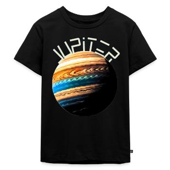 Jupiter - Kinderen Premium Bio T-shirt - zwart - Voor - Mikhail (115cm)