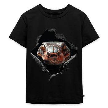 Schlange - Kinder Premium Bio T-Shirt - Schwarz - Vorne - Mikhail (115cm)
