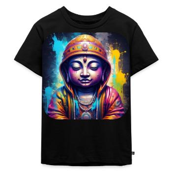 Mystical Spiritual Buddha - Kids Premium Organic T-Shirt - black - Front - Mikhail (115cm)