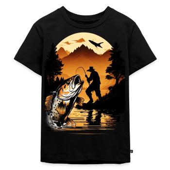 Poisson bar - T-shirt Premium bio Enfant - noir - Devant - Mikhail (115cm)