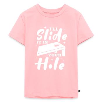 Cornhole pouf trou aveugle cadeau - T-shirt Premium bio Enfant - rose - Devant - AI Model Kid Female (0cm)