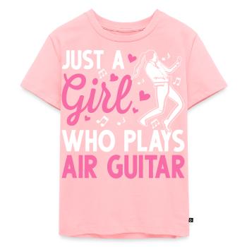 Just A Girl Who Plays Air Guitar Luftgitarren-Spie - Kids Premium Organic T-Shirt - rose - Front - AI Model Kid Female (0cm)