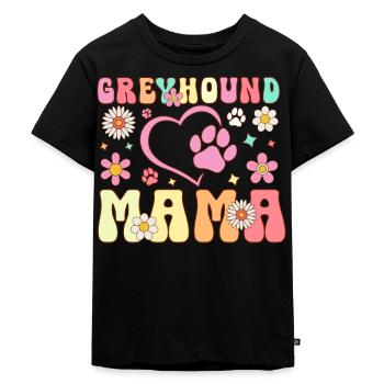 Greyhound Mom Groovy Dog Lover Dog Mom - Kids Premium Organic T-Shirt - black - Front - Mikhail (115cm)