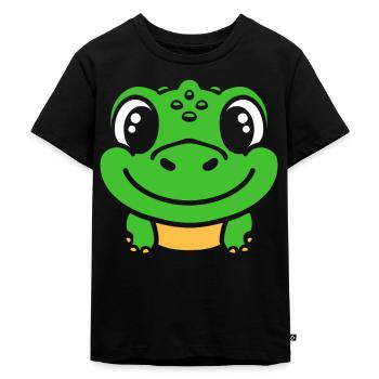 Krokodil - Kinder Premium Bio T-Shirt - Schwarz - Vorne - Mikhail (115cm)