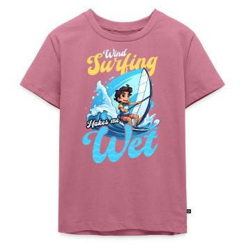 Windsurfen macht mich nass - Kinder Premium Bio T-Shirt - Mauve - Vorne - Hailey (125cm)