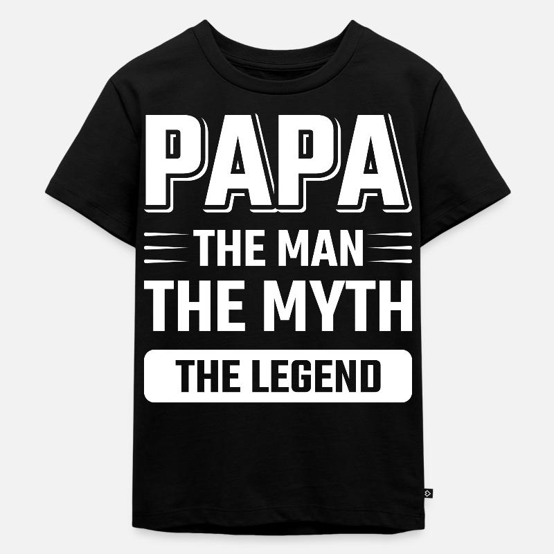 Papa ein Mann eine Legende lustige Vater Sprüche - Kinder Premium Bio T-Shirt - Schwarz