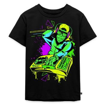 DJ Monkey Music Party Fun Lunettes de soleil Dance Party M - T-shirt Premium bio Enfant - noir - Devant - Mikhail (115cm)