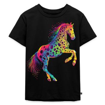 Appaloosa Pferd Pop Art - Kinder Premium Bio T-Shirt - Schwarz - Vorne - Mikhail (115cm)