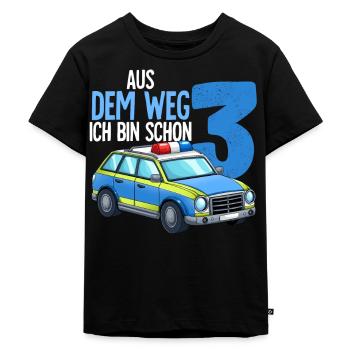 3. Geburtstag Polizei Polizeiauto 3 Jahre - Kinder Premium Bio T-Shirt - Schwarz - Vorne - Mikhail (115cm)