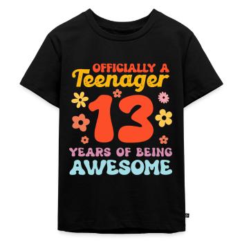 Teenager Teenie Teen Teens Teeny Geschenk - Kinder Premium Bio T-Shirt - Schwarz - Vorne - Mikhail (115cm)