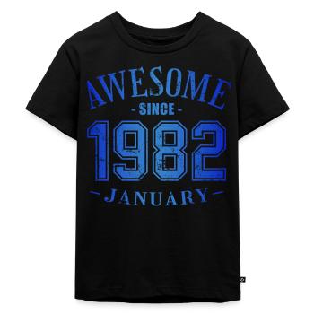 January 1982 - Birthday in January Awesome - Kids Premium Organic T-Shirt - black - Front - Mikhail (115cm)