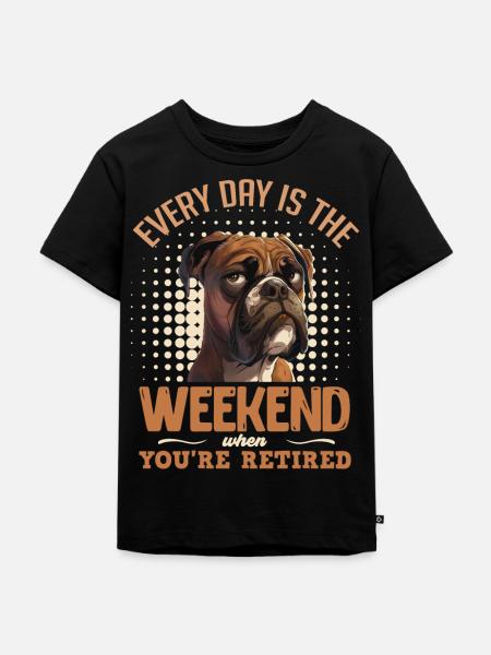 Boxeur allemand CHAQUE JOUR EST LE WEEK-END À LA RETRAITE - T-shirt Premium bio Enfant - noir