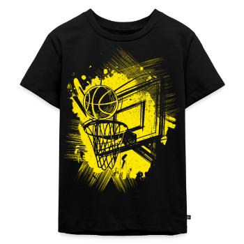 Dunking Basketball Spieler Korbleger Geschenk Bask - Kinder Premium Bio T-Shirt - Schwarz - Vorne - Mikhail (115cm)