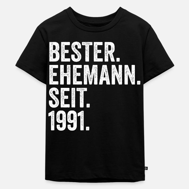 Valentinstag Bester Ehemann Seit 1991 - Kinder Premium Bio T-Shirt - Schwarz