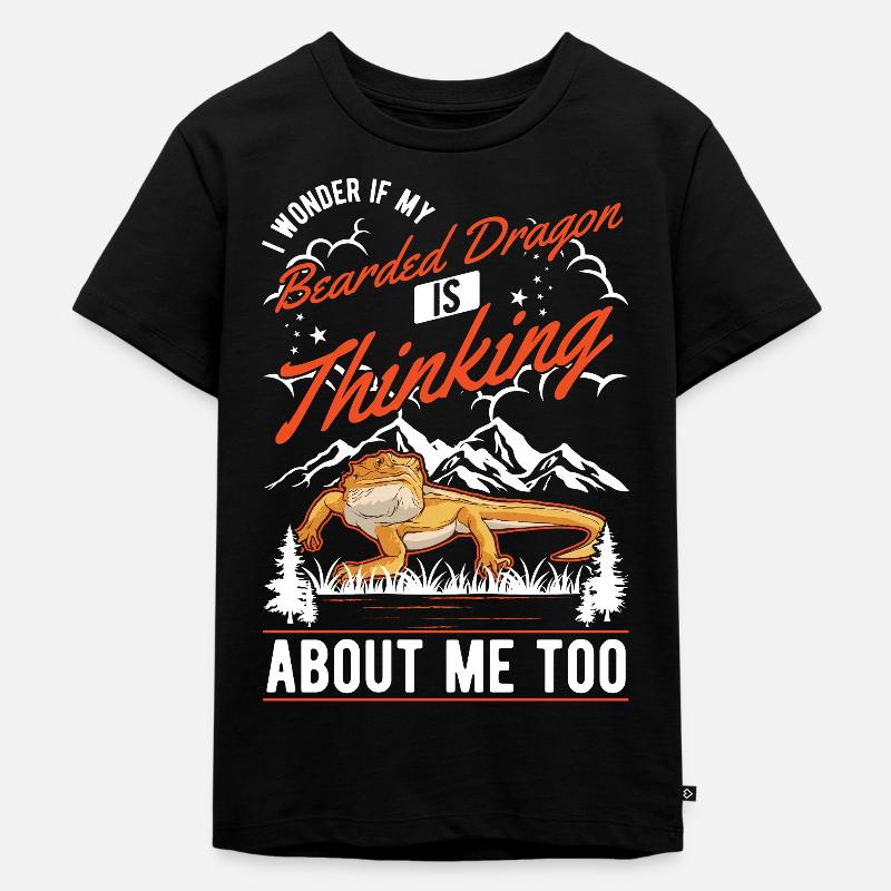 Bartagame Geschenk Bearded Dragon Pogona - Kinder Premium Bio T-Shirt - Schwarz