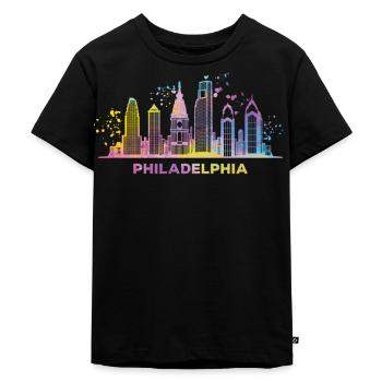 Philadelphie : Skyline, Philadelphie - T-shirt Premium bio Enfant - noir - Devant - Mikhail (115cm)
