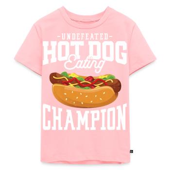 Hot Dog Adulte Hot-Dog Invaincu - T-shirt Premium bio Enfant - rose - Devant - AI Model Kid Female (0cm)