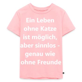 Katzenfreund-Geschenk - Kinder Premium Bio T-Shirt - Rosa - Vorne - AI Model Kid Female (0cm)