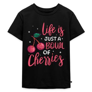 Cherry - Kids Premium Organic T-Shirt - black - Front - Mikhail (115cm)