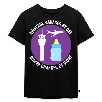 Fluglotse ATC Aviation Humor Flugzeug - Kinder Premium Bio T-Shirt - Schwarz - Vorne - Mikhail (115cm)