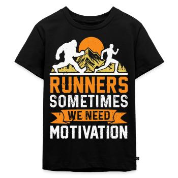 Coureur de montagne jogging en montagne - T-shirt Premium bio Enfant - noir - Devant - Mikhail (115cm)