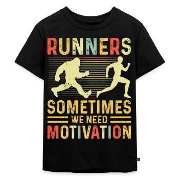 Coureur de montagne jogging en montagne - T-shirt Premium bio Enfant - noir - Devant - Mikhail (115cm)