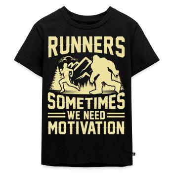 Coureur de montagne jogging en montagne - T-shirt Premium bio Enfant - noir - Devant - Mikhail (115cm)
