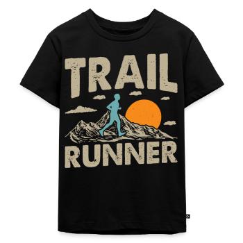 Coureur de montagne jogging en montagne - T-shirt Premium bio Enfant - noir - Devant - Mikhail (115cm)