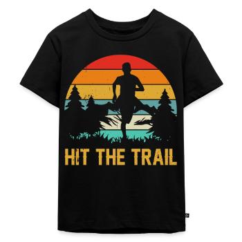 Coureur de montagne jogging en montagne - T-shirt Premium bio Enfant - noir - Devant - Mikhail (115cm)