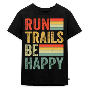 Coureur de montagne jogging en montagne - T-shirt Premium bio Enfant - noir - Devant - Mikhail (115cm)