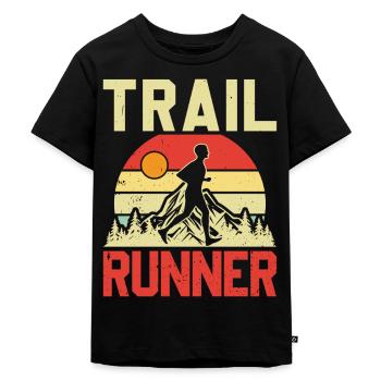 Coureur de montagne jogging en montagne - T-shirt Premium bio Enfant - noir - Devant - Mikhail (115cm)